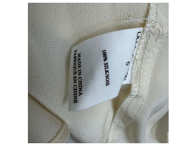 Ulla Johnson Aria Rüschenausschnitt Bluse aus ivory Seide Weiß Roh - Ansicht 5