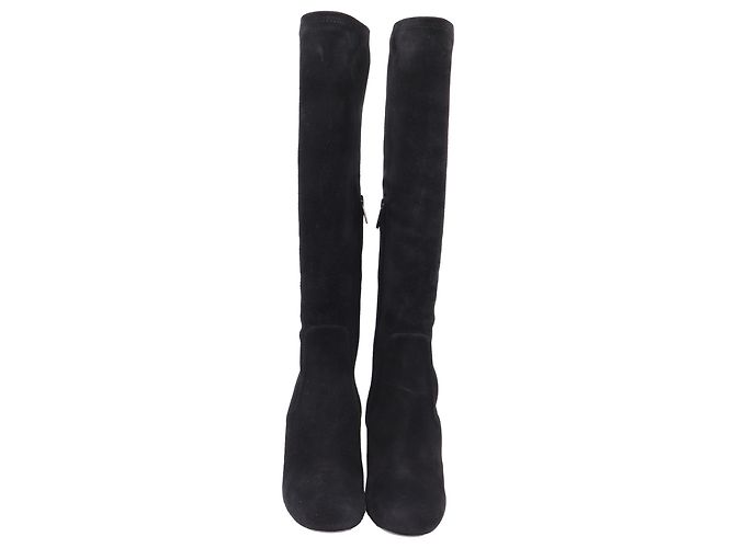 Rene Caovilla Botas altas de tacón bloque René Caovilla en ante negro - vista 2