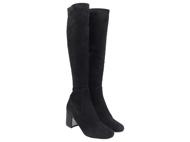 Rene Caovilla Botas altas de tacón bloque René Caovilla en ante negro - vista 3