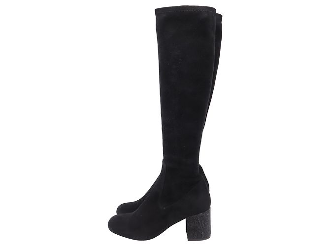 Rene Caovilla Botas altas de tacón bloque René Caovilla en ante negro - vista 4