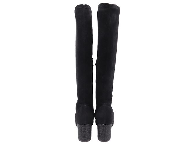 Rene Caovilla Botas altas de tacón bloque René Caovilla en ante negro - vista 5