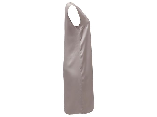 Vestido Midi V-Neck en Seda Gris Joseph Carrol - vista 3
