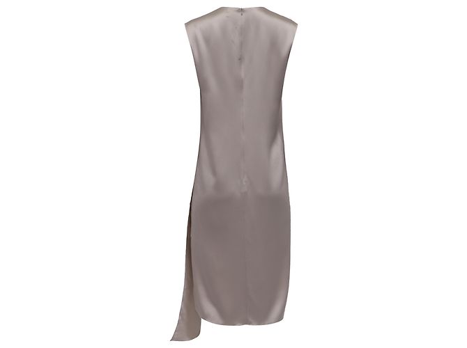 Vestido Midi V-Neck en Seda Gris Joseph Carrol - vista 4