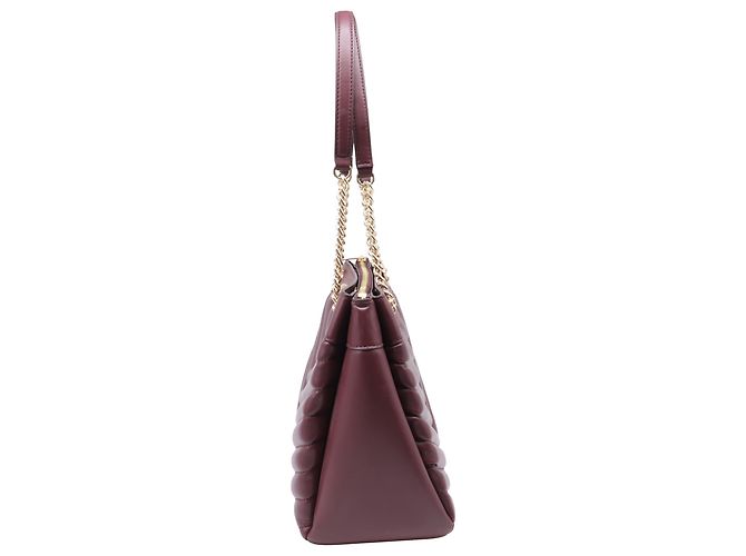 Bolsa tote média Whitney matelassada da Michael Kors em couro bordô - vista 3