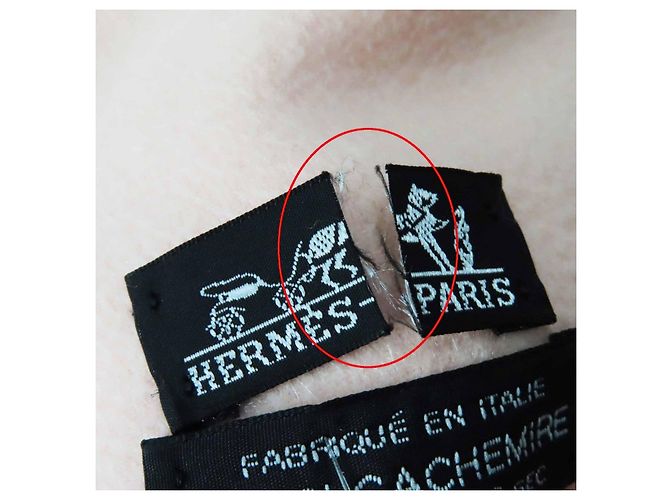 Sciarpa in cashmere con logo ricamato Hermès Rosa - vista 11