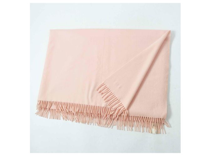 Sciarpa in cashmere con logo ricamato Hermès Rosa - vista 2