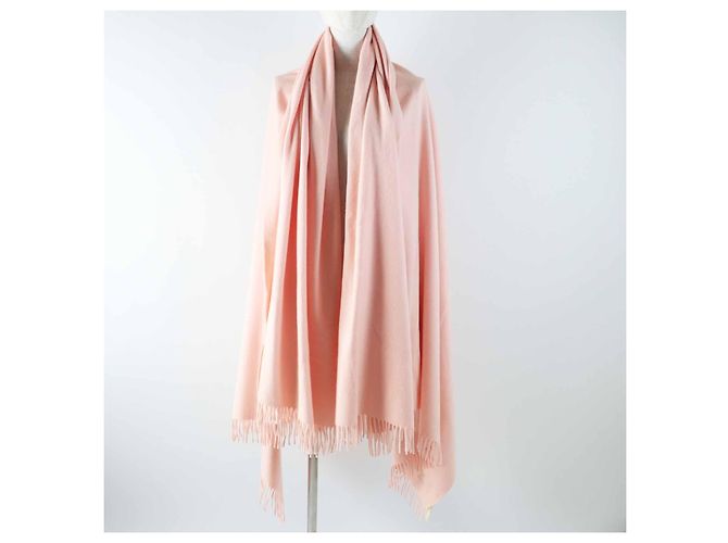Sciarpa in cashmere con logo ricamato Hermès Rosa - vista 3