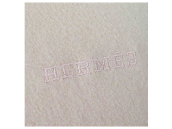 Sciarpa in cashmere con logo ricamato Hermès Rosa - vista 6