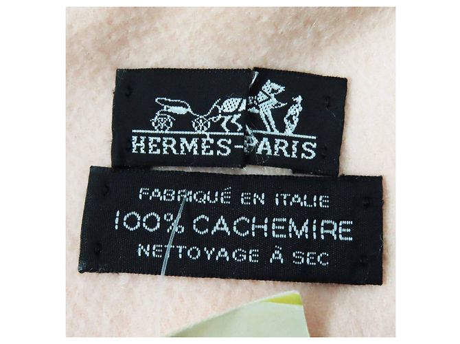 Sciarpa in cashmere con logo ricamato Hermès Rosa - vista 8
