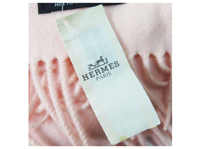Sciarpa in cashmere con logo ricamato Hermès Rosa - vista 9