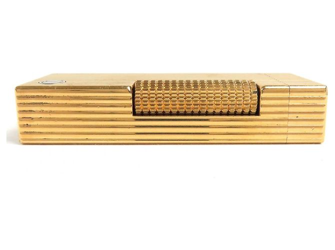 Alfred Dunhill Briquet à motif rayé gravé du logo Dunhill Doré - vue 3