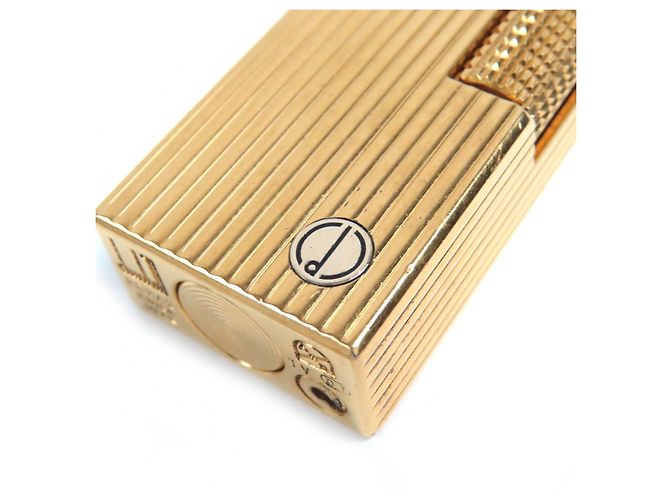 Alfred Dunhill Briquet à motif rayé gravé du logo Dunhill Doré - vue 5