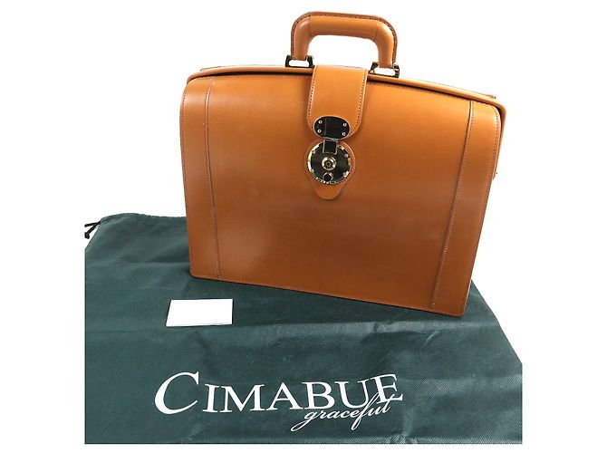 Autre Marque CIMABUE Borsa Alexander Dulles Borsa da lavoro in pelle bridle Bronzo Cammello - vista 2