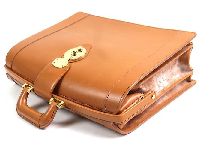 Autre Marque CIMABUE Borsa Alexander Dulles Borsa da lavoro in pelle bridle Bronzo Cammello - vista 4