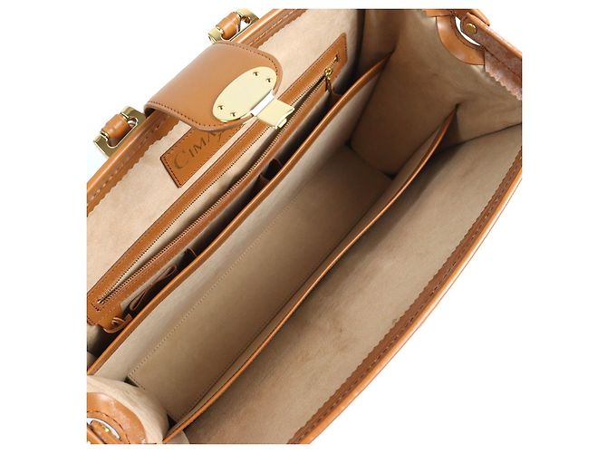 Autre Marque CIMABUE Borsa Alexander Dulles Borsa da lavoro in pelle bridle Bronzo Cammello - vista 9