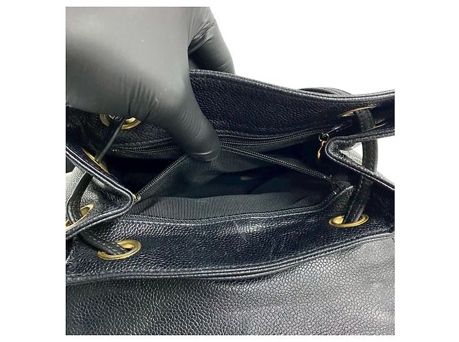Timeless Mochila de cuero caviar Triple Coco de Chanel Negro - vista 10