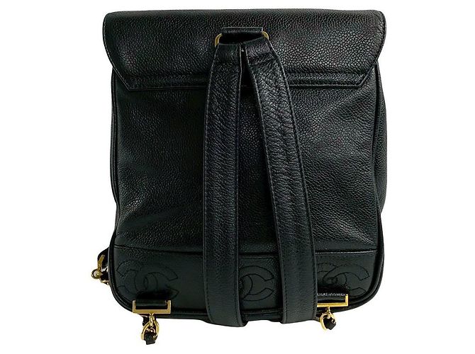 Timeless Mochila de cuero caviar Triple Coco de Chanel Negro - vista 5