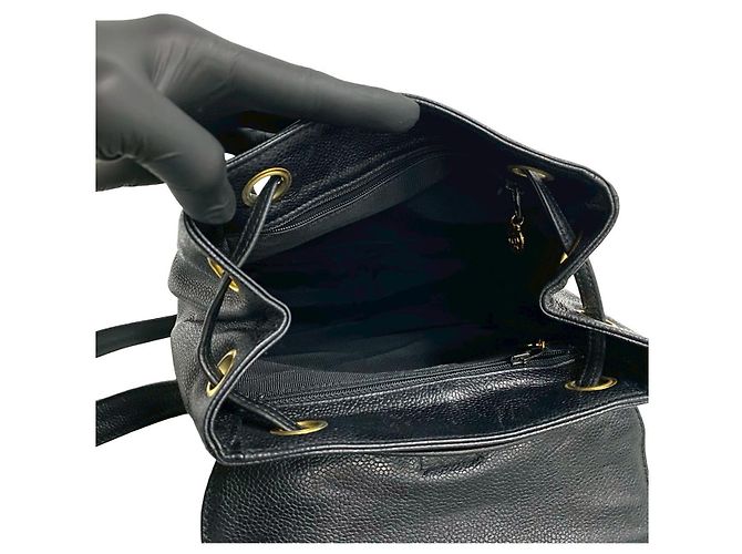 Timeless Mochila de cuero caviar Triple Coco de Chanel Negro - vista 9