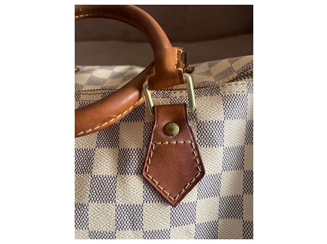 Louis Vuitton Speedy 35 Handtasche Blau Stoff - Ansicht 7