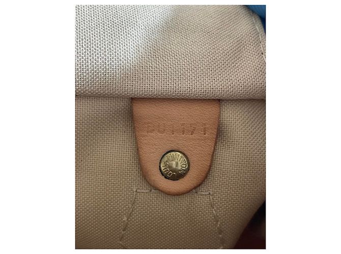 Louis Vuitton Speedy 35 Handtasche Blau Stoff - Ansicht 9