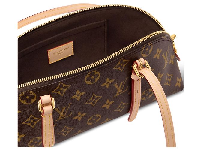Borsa Louis Vuitton Squire East West Marrone in Tela - vista 2
