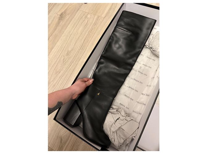 Botas altas de cuero negro Patrizia Pepe talla 36 - vista 2