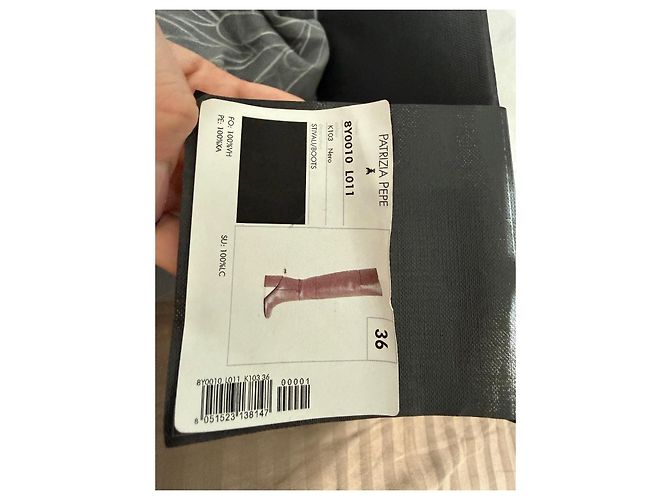 Botas altas de cuero negro Patrizia Pepe talla 36 - vista 6