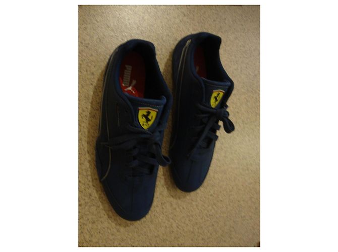 Sneakers Puma Scuderia Ferrari blu pelle e camoscio - vista 3