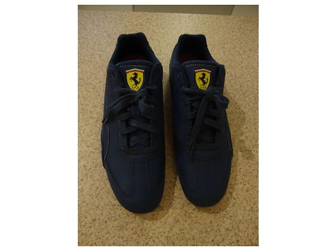 Sneakers Puma Scuderia Ferrari blu pelle e camoscio - vista 4