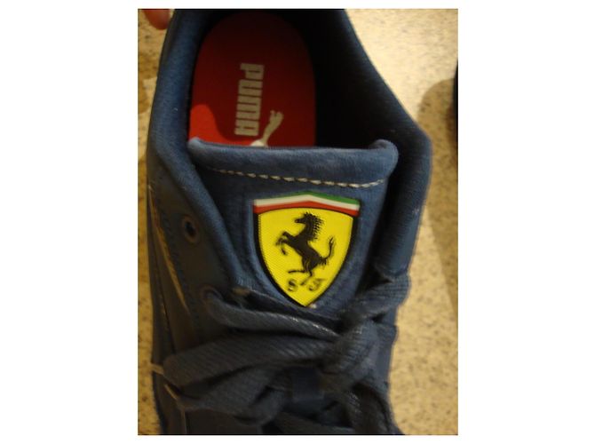 Sneakers Puma Scuderia Ferrari blu pelle e camoscio - vista 6