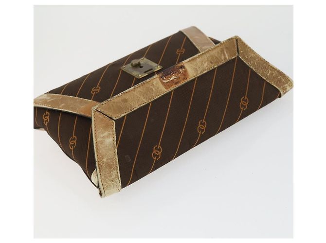 GUCCI Borsa Clutch Sherry Line in Camoscio e Tela 2 Pezzi Blu Marino Marrone Auth 169518 Blu navy - vista 5