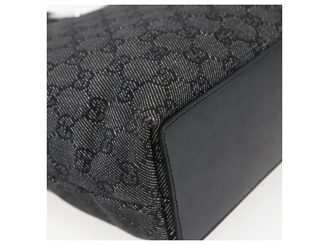 GUCCI GG Canvas Tote Bag Schwarz Silber 31244 Auth 173595 - Ansicht 13