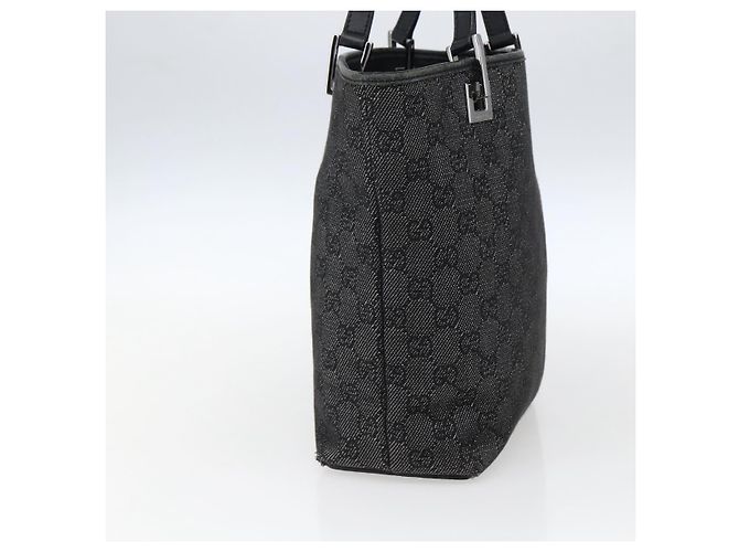 GUCCI GG Canvas Tote Bag Schwarz Silber 31244 Auth 173595 - Ansicht 5