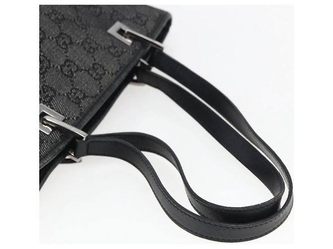 GUCCI GG Canvas Tote Bag Schwarz Silber 31244 Auth 173595 - Ansicht 7