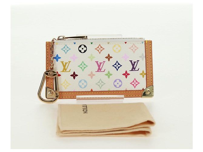 LOUIS VUITTON Multicolor Pochette Cles Coin Purse White M92655 LV Auth 171841V - view 12