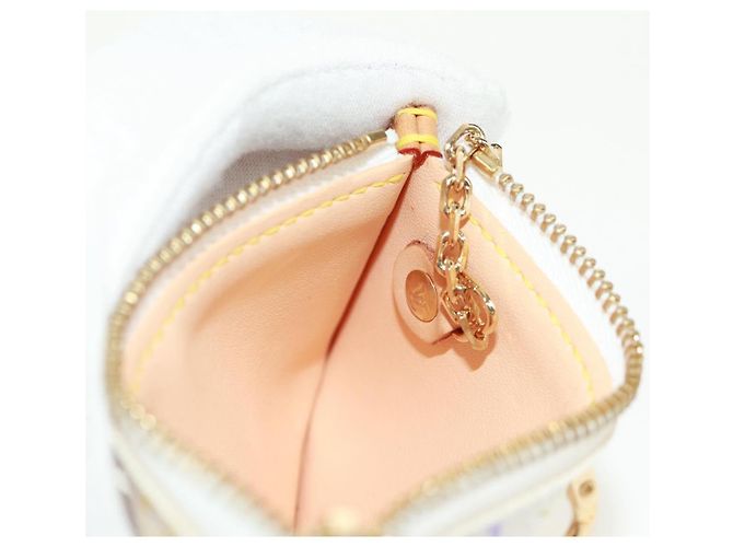 LOUIS VUITTON Multicolor Pochette Cles Coin Purse White M92655 LV Auth 171841V - view 18