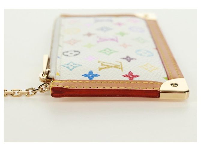 LOUIS VUITTON Multicolor Pochette Cles Coin Purse White M92655 LV Auth 171841V - view 3