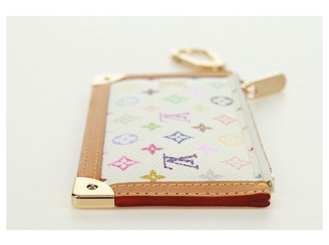 LOUIS VUITTON Multicolor Pochette Cles Coin Purse White M92655 LV Auth 171841V - view 4