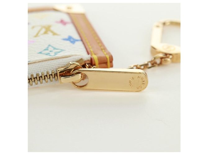 LOUIS VUITTON Multicolor Pochette Cles Coin Purse White M92655 LV Auth 171841V - view 9