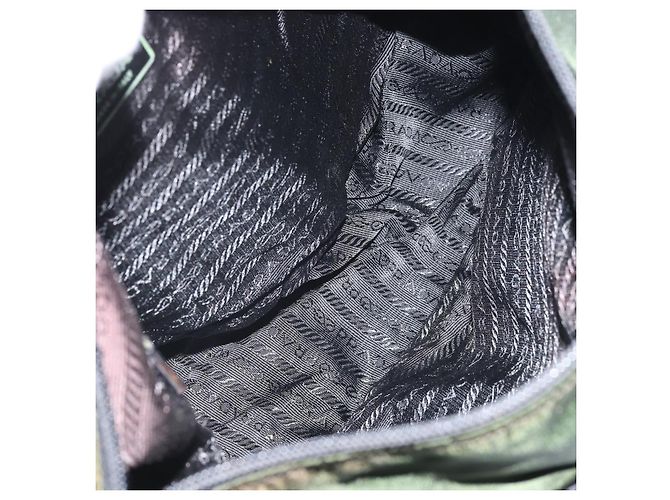 PRADA Schultertasche Nylon Grün Silber Authentisch 170312 - Ansicht 11