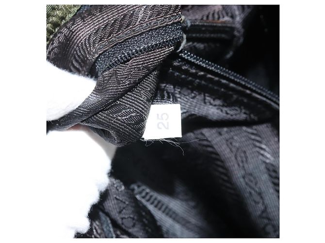 PRADA Schultertasche Nylon Grün Silber Authentisch 170312 - Ansicht 12