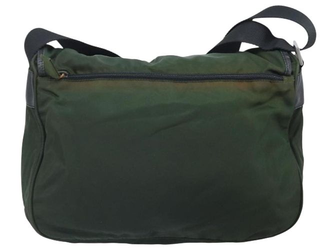 PRADA Schultertasche Nylon Grün Silber Authentisch 170312 - Ansicht 2