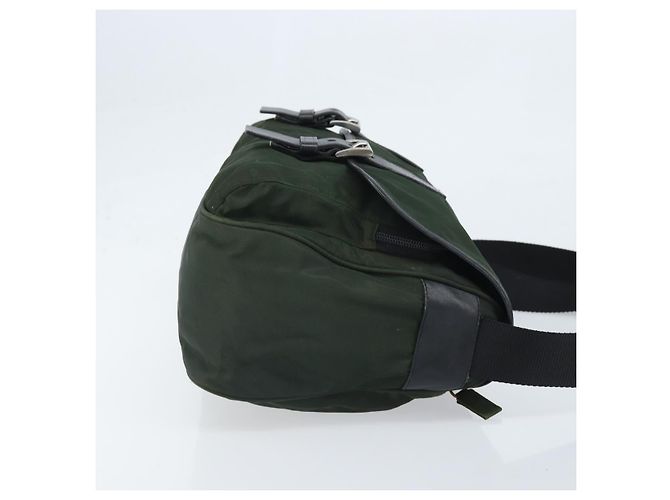 PRADA Schultertasche Nylon Grün Silber Authentisch 170312 - Ansicht 3