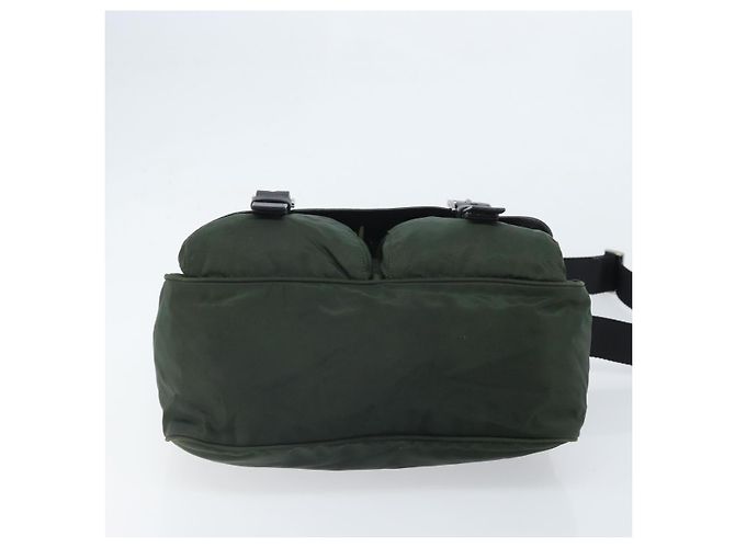 PRADA Schultertasche Nylon Grün Silber Authentisch 170312 - Ansicht 5