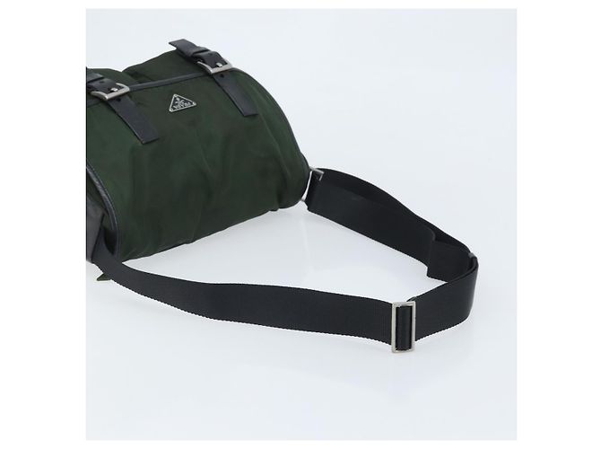 PRADA Schultertasche Nylon Grün Silber Authentisch 170312 - Ansicht 7