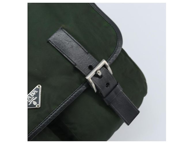 PRADA Schultertasche Nylon Grün Silber Authentisch 170312 - Ansicht 9