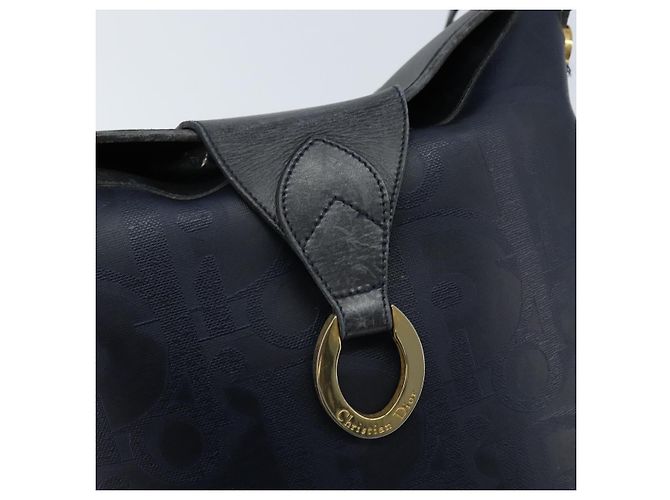 Bolso de Hombro Christian Dior PVC Negro Dorado Auth 166855 - vista 14