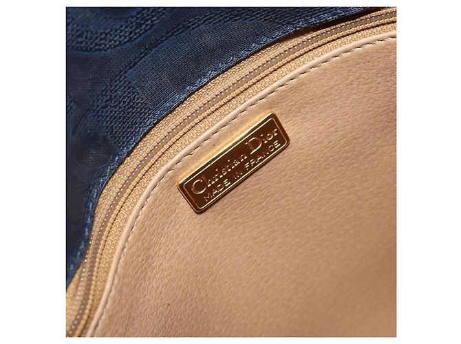 Bolso de Hombro Christian Dior PVC Negro Dorado Auth 166855 - vista 15