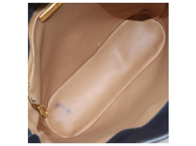 Bolso de Hombro Christian Dior PVC Negro Dorado Auth 166855 - vista 16