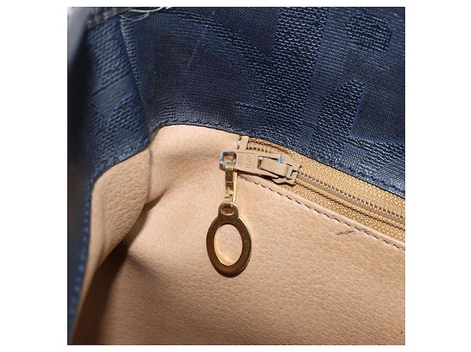 Bolso de Hombro Christian Dior PVC Negro Dorado Auth 166855 - vista 20